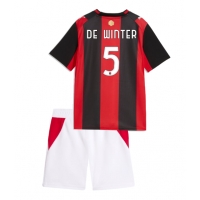 AC Milan Koni De Winter #5 Hemmatröja Barn 2026-27 Kortärmad (+ Korta byxor)